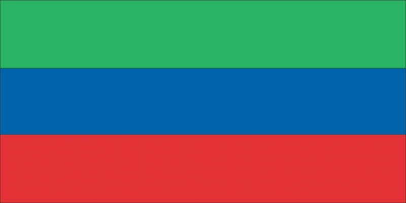 Государственный флаг Республики Дагестан.